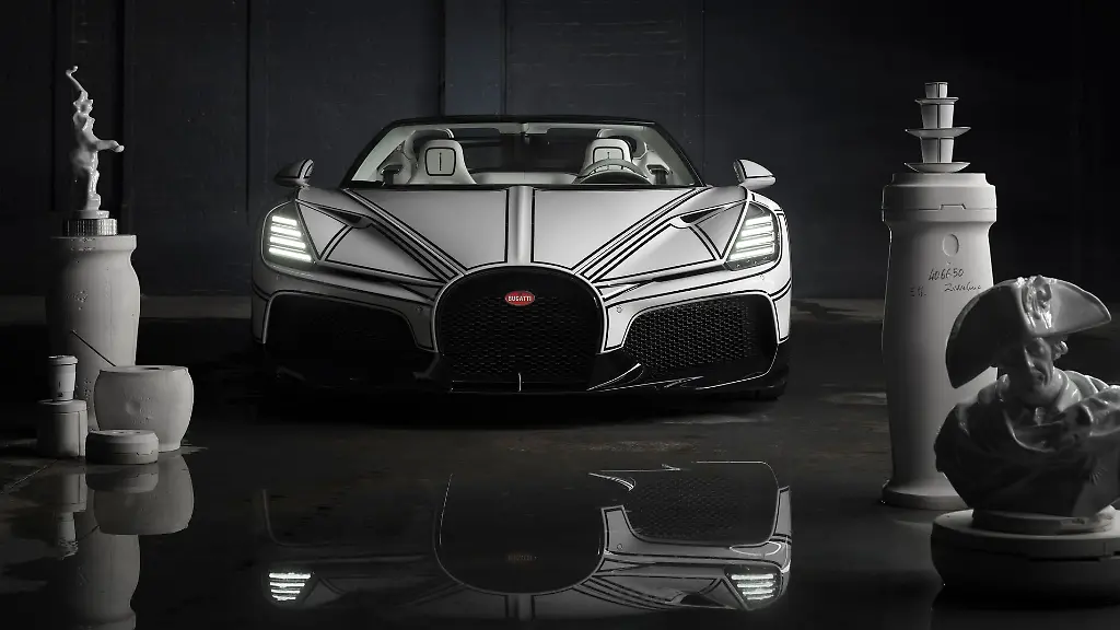 Weisser-Bugatti-schwarz-konturiert-und-ja-Teile-sind-wirklich-aus-Porzellan-Bugatti-veredelt-den-Mistral-Blanc-Eternel-mit-KPM-Handarbeit