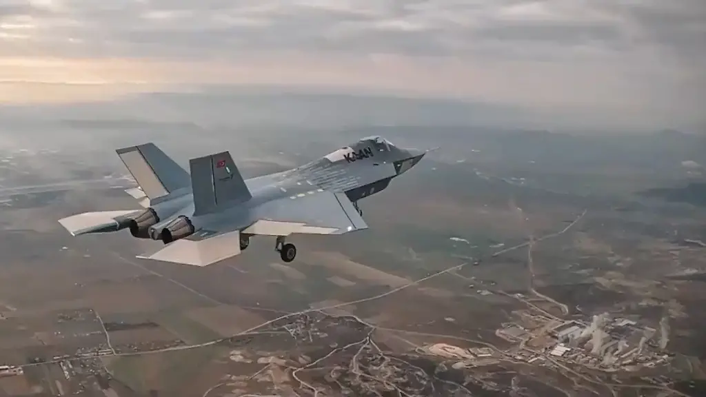 Official-image-released-by-the-Turkish-Aerospace-Industries-TAI-shows-the-Turkish-fifth-generation-warplane-TAI-Kaan-Ruler-or-King-of-Kings-taking-off-in-the-early-hours-on-Wednesday-Feb-21-2024-and-stayed-in-the-air-briefly-before-returning-to-an-air-base-in-north-Ankara-Turkey