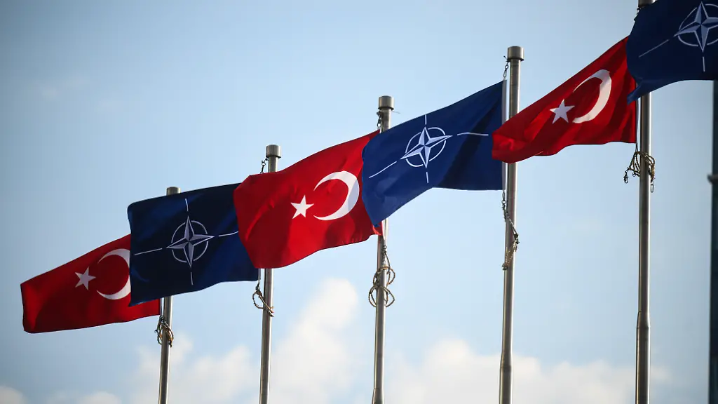 ANKARA-TURKIYE-JULY-07-A-view-of-the-Turkish-flag-and-the-NATO-flag-at-ATO-Congresium-where-a-part-of-36th-NATO-Heads-of-State-and-Government-Summit-will-be-held-in-Ankara-Turkiye-on-July-07-2026