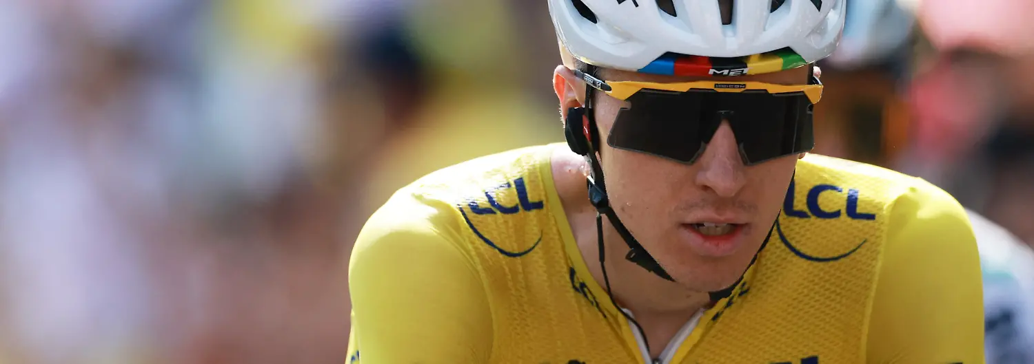 Cycling-Tour-de-France-Stage-9-Malemort-to-Ussel-USSEL-France-July-12-2026-UAE-Team-Emirates-XRG-s-Tadej-Pogacar-wearing-the-yellow-jersey-during-the-finish-of-stage-9-REUTERS-Stephanie-Lecocq