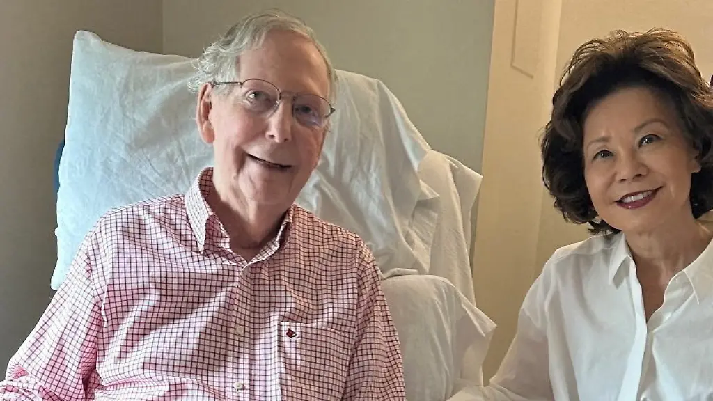 U-S-Senator-Mitch-McConnell-R-KY-sits-with-his-wife-former-United-States-secretary-of-labor-Elaine-Chao-while-holding-what-appears-to-be-the-July-12-sports-section-of-the-Washington-Post-in-a-photograph-released-by-his-office-in-Washington-D-C-U-S-July-12-2026-Office-of-Senator-Mitch-McConnell-Handout-via-REUTERS