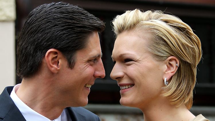 Glückwunsch! Maria Riesch und Marcus Höfl.