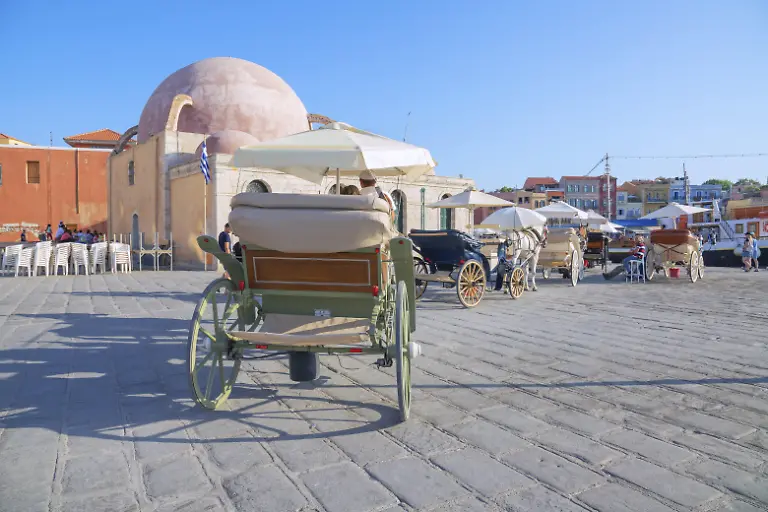 Pferdekutsche-Chania-Kreta-Griechische-Inseln-Griechenland-Europa