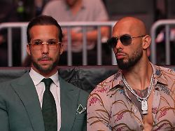 Andrew Tate Right And His Brother Tristan Arrive Before President Donald Trump To Attend UFC 327 At Kaseya Center Saturday April 11 2026 In Miami