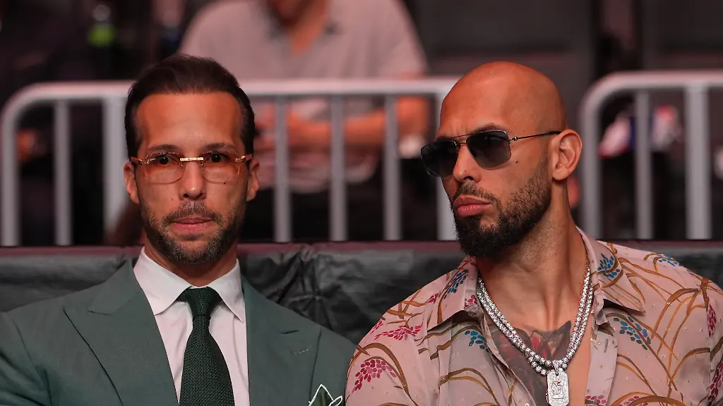 Andrew-Tate-right-and-his-brother-Tristan-arrive-before-President-Donald-Trump-to-attend-UFC-327-at-Kaseya-Center-Saturday-April-11-2026-in-Miami