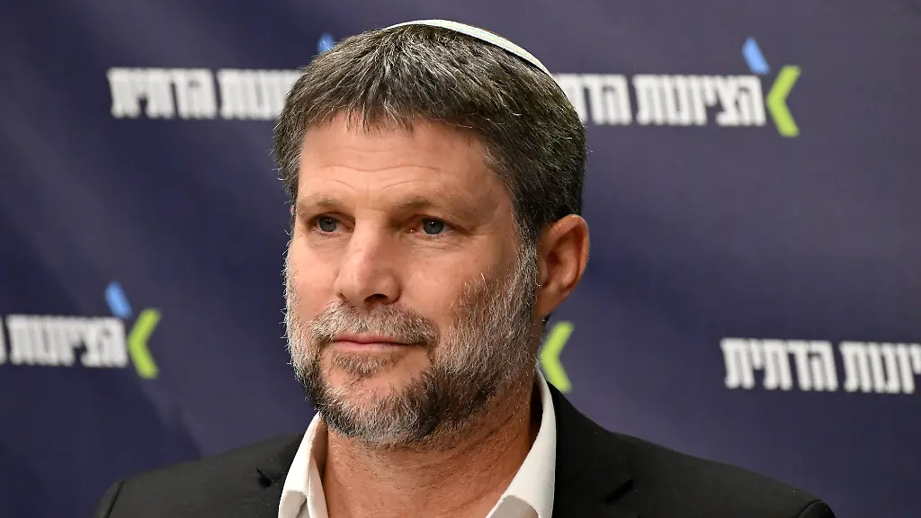 Israeli-Minister-of-Finance-and-leader-of-the-far-right-Religious-Zionist-Party-Bezalel-Smotrich-makes-a-statement-to-the-media-in-the-Knesset-the-Parliament-in-Jerusalem-on-Monday-June-22-2026