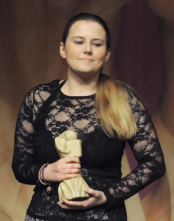 epa02762756-A-picture-made-available-on-02-June-2011-shows-Natascha-Kampusch-as-she-receives-the-Buchliebling-2011-Favorite-Book-Prize-2011-at-Vienna-City-Hall-Austria-01-June-2011-She-received-the-award-for-her-book-3096-days
