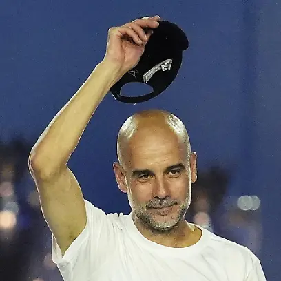 Manchester-City-Parade-Manchester-City-manager-Pep-Guardiola-raises-his-hat-to-the-crowd-during-The-After-Party-at-Co-op-Live-after-a-parade-in-Manchester-to-celebrate-the-achievements-of-the-Manchester-City-men-s-and-women-s-teams-this-season-Picture-date-Monday-May-25-2026-Photo-credit-should-read-Nick-Potts-PA-Wire-RESTRICTIONS-Use-subject-to-restrictions-Editorial-use-only-no-commercial-use-without-prior-consent-from-rights-holder