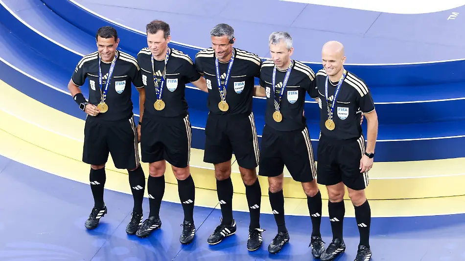 July-19-2026-USA-Referee-Slavko-Vincic-his-assistants-Tomaz-Klancnik-and-Andraz-Kovacic-fourth-official-Adham-Makhadmeh-Jordan-and-VAR-referee-Bastian-Dankert-receive-their-medals-during-the-FIFA-World-Cup-final-award-ceremony-at-New-York-New-Jersey-Stadium-in-East-Rutherford-United-States-on-Sunday-July-19-2026