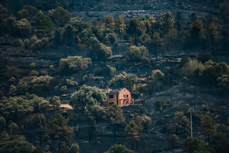 AVILA-CASTILE-AND-LEON-SPAIN-JULY-25-View-of-the-wildfire-in-the-Tietar-Valley-on-25-July-2026-in-Avila-Castile-and-Leon-Spain-The-forest-fire-in-Burgohondo-Avila-now-in-its-fourth-day-this-Saturday-has-led-to-the-order-for-the-precautionary-evacuation-of-the-villages-of-Piedralaves-La-Adrada-Casillas-Sotillo-Santa-Maria-del-Tietar-Navahondilla-and-Casavieja-following-a-difficult-night-due-to-constantly-changing-weather-conditions-and-the-proximity-of-the-fire-which-is-advancing-from-the-Community-of-Madrid-meanwhile-the-number-of-people-affected-currently-stands-at-5-150-evacuated-and-8-600-confined-to-their-homes