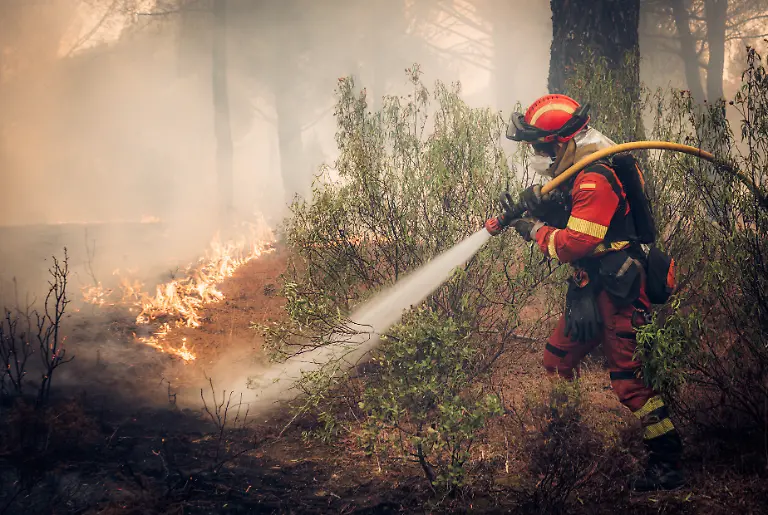 Firefighters-battle-a-wildfire-sweeping-through-the-Sierra-Oeste-region-west-of-Madrid-Spain-is-facing-a-severe-wildfire-season-with-extreme-heat-prolonged-dry-conditions-and-strong-winds-fuelling-blazes-and-hampering-firefighting-efforts-across-several-parts-of-the-country-Where-Sierra-Oeste-Spain-When-27-Jul-2026-Credit-UME-OCP-Cover-Images-EDITORIAL-USE-ONLY-MATERIALS-ONLY-TO-BE-USED-IN-CONJUNCTION-WITH-EDITORIAL-STORY-THE-USE-OF-THESE-MATERIALS-FOR-ADVERTISING-MARKETING-OR-ANY-OTHER-COMMERCIAL-PURPOSE-IS-STRICTLY-PROHIBITED-MATERIAL-COPYRIGHT-REMAINS-WITH-UME-OCP