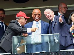 CAF President Patrice Motsepe And FIFA President Gianni Infantino During The FIFA World Cup 2026 Round Of 16 Match Between Canada And Morocco At Houston Stadium On July 4 2026 In Houston United States