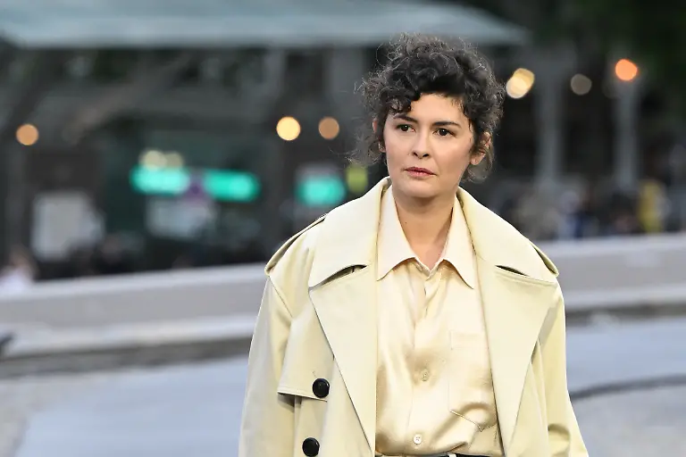 PARIS-FRANCE-JUNE-23-EDITORIAL-USE-ONLY-For-Non-Editorial-use-please-seek-approval-from-Fashion-House-Audrey-Tautou-walks-the-runway-during-the-AMI-Alexandre-Mattiussi-Menswear-Spring-Summer-2023-show-as-part-of-Paris-Fashion-Week-on-June-23-2022-in-Paris-France