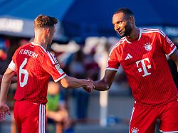 Trainingslager Testspiel FC Rottach Egern Vs FC Bayern Muenchen Am 30 07 2026 In Rottach Egern Joshua Kimmich Aleksandar Pavlovic Jonathan Tah Training Camp Friendly Match FC Rottach Egern Vs