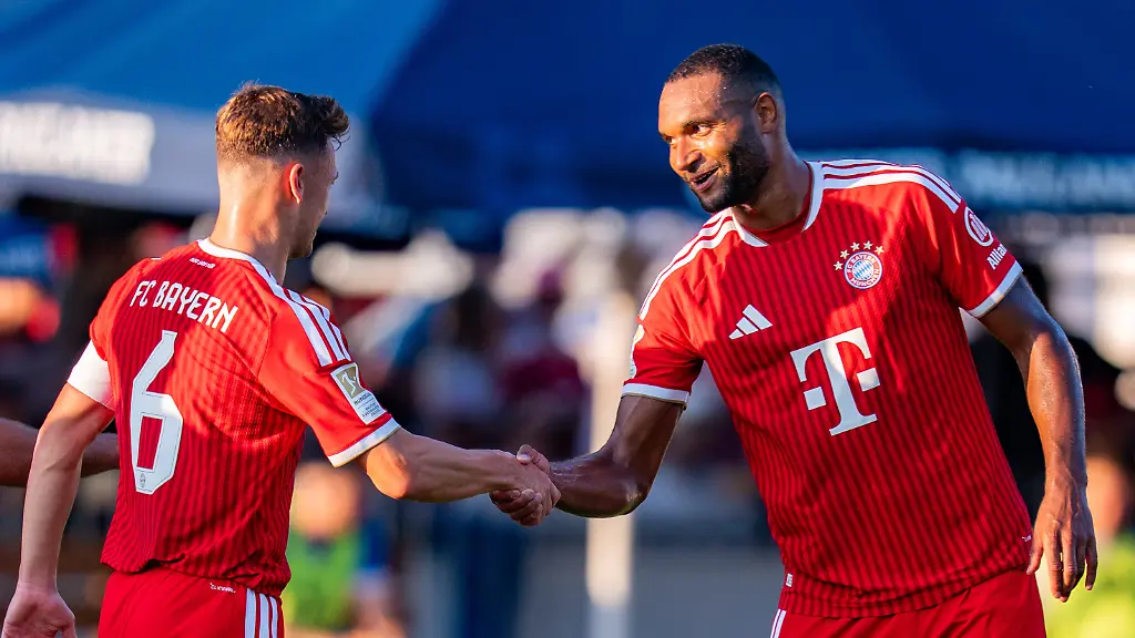 Trainingslager-Testspiel-FC-Rottach-Egern-vs-FC-Bayern-Muenchen-am-30-07-2026-in-Rottach-Egern-Joshua-Kimmich-Aleksandar-Pavlovic-Jonathan-Tah-Training-camp-friendly-match-FC-Rottach-Egern-vs