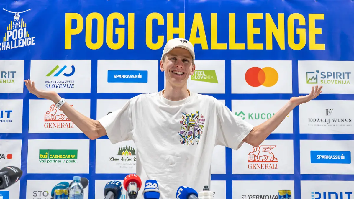 July-31-2026-Komenda-Slovenia-Tadej-Pogacar-seen-during-a-press-conference-PK-Pressekonferenz-before-criterium-race-in-his-home-town-Slovenian-cyclist-Tadej-Pogacar-celebrates-his-5th-win-at-the-Tour-de-France-with-his-fans-which-is-part-of-the-Pogi-challenge-event-in-his-home-town-Komenda
