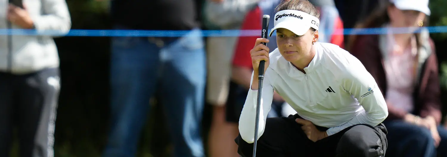 LYTHAM-ENGLAND-AUGUST-1-Esther-Henseleit-GER-lines-up-a-putt-on-the-fourteenth-green-during-Round-3-at-the-50th-AIG-Womens-Open-Championship-at-the-Royal-Lytham-and-St-Annes-Golf-Club-Lytham-on-August-1-2026-in-Lancashire-England-The-50th-AIG-Womens-Open-Championship