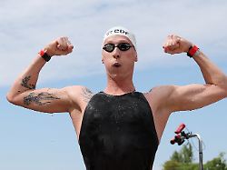 Open Water Swimming European Aquatics Championships Pont De Bir Hakeim Paris France August 4 2026 Germany S Florian Wellbrock Celebrates After Winning Men S 10km Final REUTERS Gonzalo Fuentes