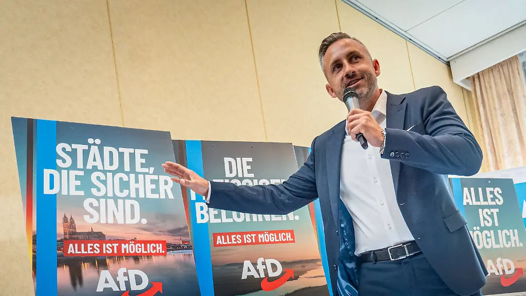 Ulrich-Siegmund-Spitzenkandidat-zur-bevorstehenden-Landtagswahl-waehrend-der-Kampagnenvorstellung-im-Ratswaage-Hotel-MagdeburgVorstellung-Wahlkampagne-der-AfD-zur-Landtagswahl-2026-in-Sachsen-Anhalt-Magdeburg-Sachsen-Anhalt-Deutschland-Ratswaage-Hotel-Ulrich-Siegmund-top-candidate-for-the-upcoming-state-election-during-the-campaign-presentation-at-the-Ratswaage-Hotel-Magdeburg-Presentation-of-the-AfD-election-campaign-for-the-2026-state-election-in-Saxony-Anhalt-Magdeburg-Saxony-Anhalt-Germany-Ratswaage-Hotel