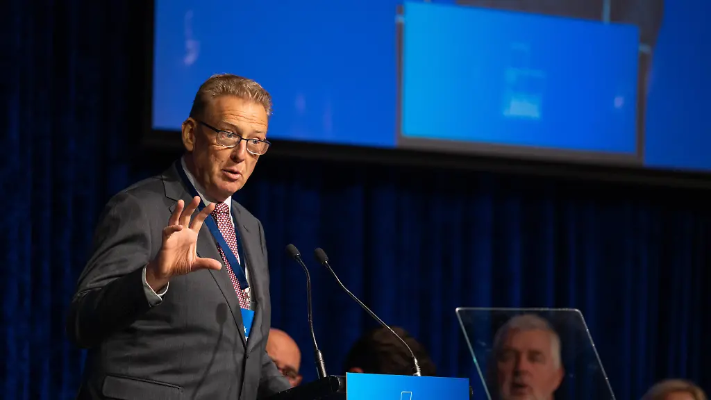 LIBERAL-FEDERAL-COUNCIL-MEETING-Leader-of-the-ACT-Liberal-Party-Mark-Parton-during-the-65th-Federal-Council-of-the-Liberal-Party-of-Australia-in-Melbourne-Saturday-May-30-2026-Delegates-from-all-states-and-territories-will-attend-the-two-day-Liberal-Party-Federal-Council-where-former-prime-minister-Tony-Abbott-s-appointment-as-the-next-federal-Liberal-Party-president-is-expected-to-be-confirmed