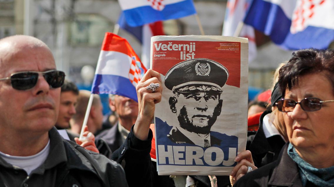 Die Verurteilung von Ante Gotovina löst in seiner Heimat Kroatien Proteste aus.