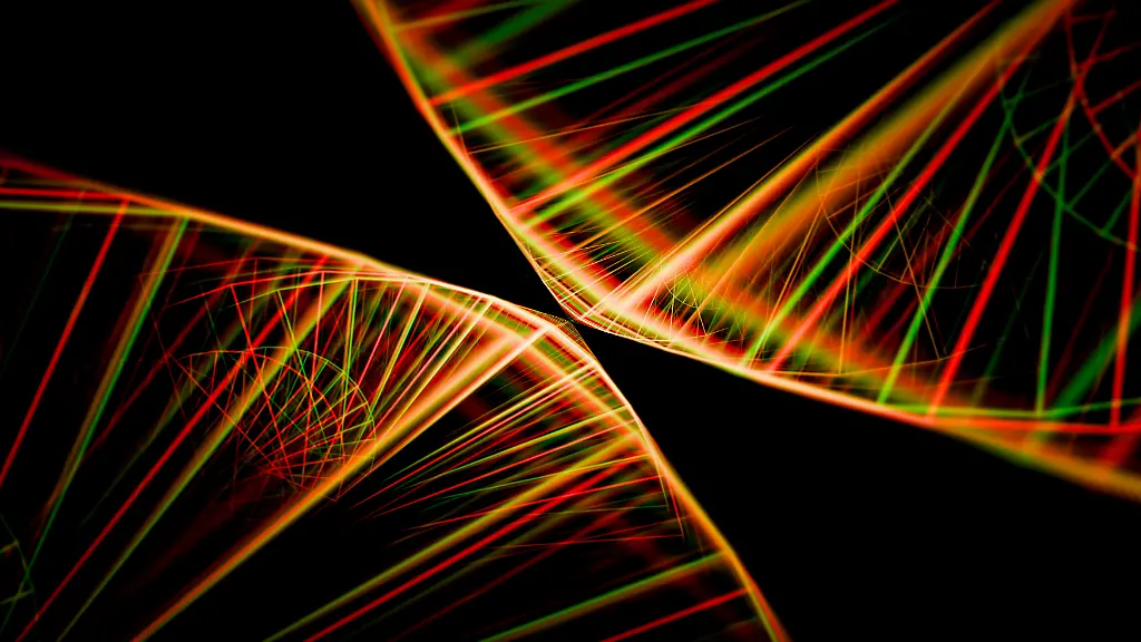 Abstract-DNA-strands-with-vivid-red-and-green-glowing-lines-on-a-black-background