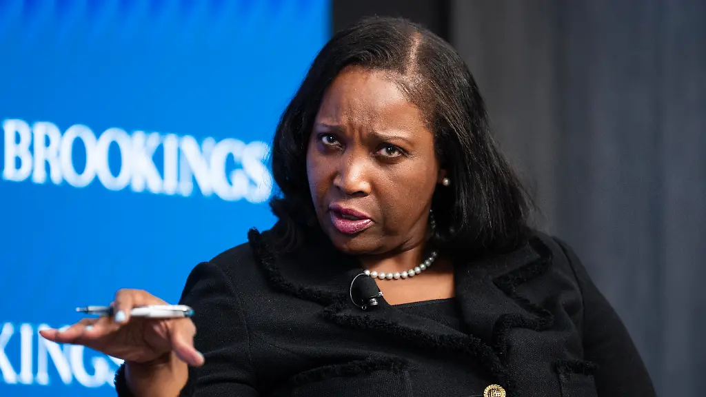 UNITED-STATES-NOVEMBER-3-Federal-Reserve-Board-Governor-Lisa-Cook-participates-in-a-discussion-at-the-Brookings-Institution-with-David-Wessel-director-of-the-Brookings-Center-on-Fiscal-and-Monetary-Policy-titled-The-Outlook-for-the-Economy-and-Monetary-Policy-on-Monday-November-3-2025