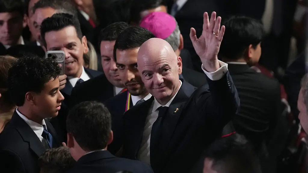 FIFA-President-Gianni-Infantino-arrives-for-the-inauguration-of-President-Abelardo-de-la-Espriella-in-Cali-Colombia-Friday-Aug-7-2026