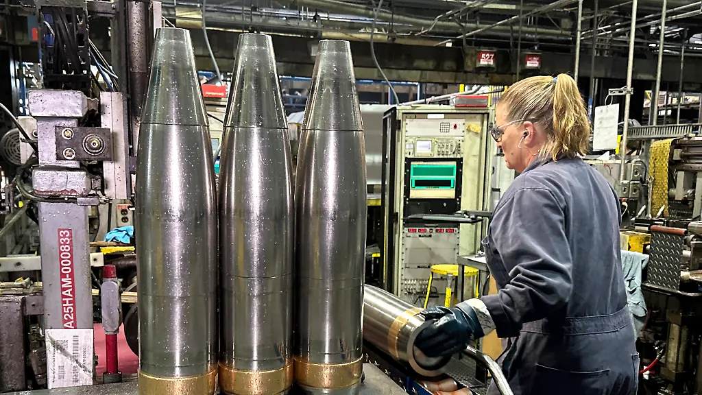 A-key-artillery-shell-in-Ukraine-s-fight-against-Russia-the-155-mm-howitzer-shell-is-in-production-at-the-Scranton-Army-Ammunition-Plant-in-Scranton-Pennsylvania-on-Tuesday-August-27-2024-The-plant-recently-increased-production-of-the-shells-from-24-000-to-36-000-rounds-per-month-with-more-capacity-set-to-come-on-line