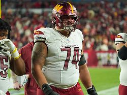 Washington Commanders At Tampa Bay Buccaneers Tampa Bay Florida USA Tampa Bay Florida USA January 12 2025 Washington Commanders Player Brandon Coleman 74 At Raymond James Stadium