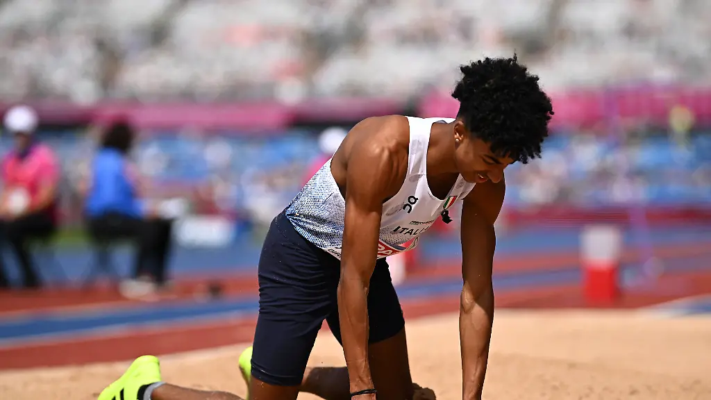 Athletics-European-Athletics-Championships-Alexander-Stadium-Birmingham-Britain-August-10-2026-Italy-s-Mattia-Furlani-reacts-during-the-men-s-long-jump-qualification-REUTERS-Dylan-Martinez