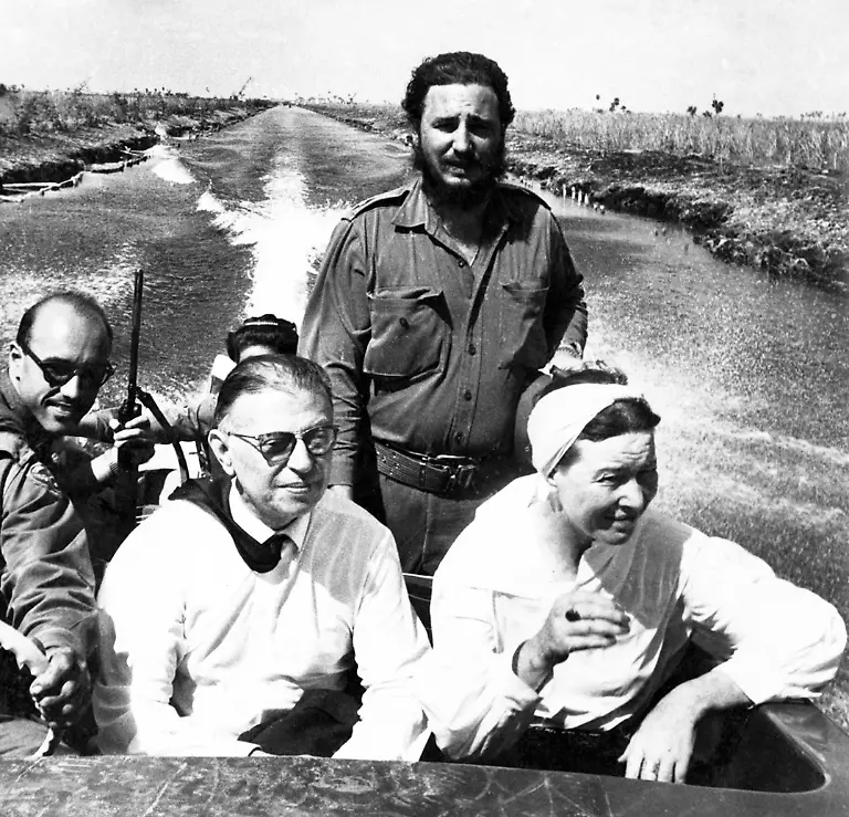 In-1960-Jean-Paul-Sartre-and-Simone-de-Beauvoir-visited-Cuba-during-as-Sartre-wrote-the-honeymoon-of-the-revolution-Military-strongman-Fulgencio-Batistas-regime-had-fallen-to-Fidel-Castros-guerilla-army-and-the-whole-country-was-alight-with-revolutionary-zeal-When-the-couple-returned-to-Paris-Sartre-wrote-numerous-articles-extolling-the-revolution-De-Beauvoir-who-was-equally-impressed-wrote-For-the-first-time-in-our-lives-we-were-witnessing-happiness-that-had-been-attained-by-violence-De-Beauvoir-and-Sartre-would-ultimately-denounce-Castro-in-an-open-letter-that-criticized-him-for-the-arrest-of-Cuban-poet-Herberto-Padillo