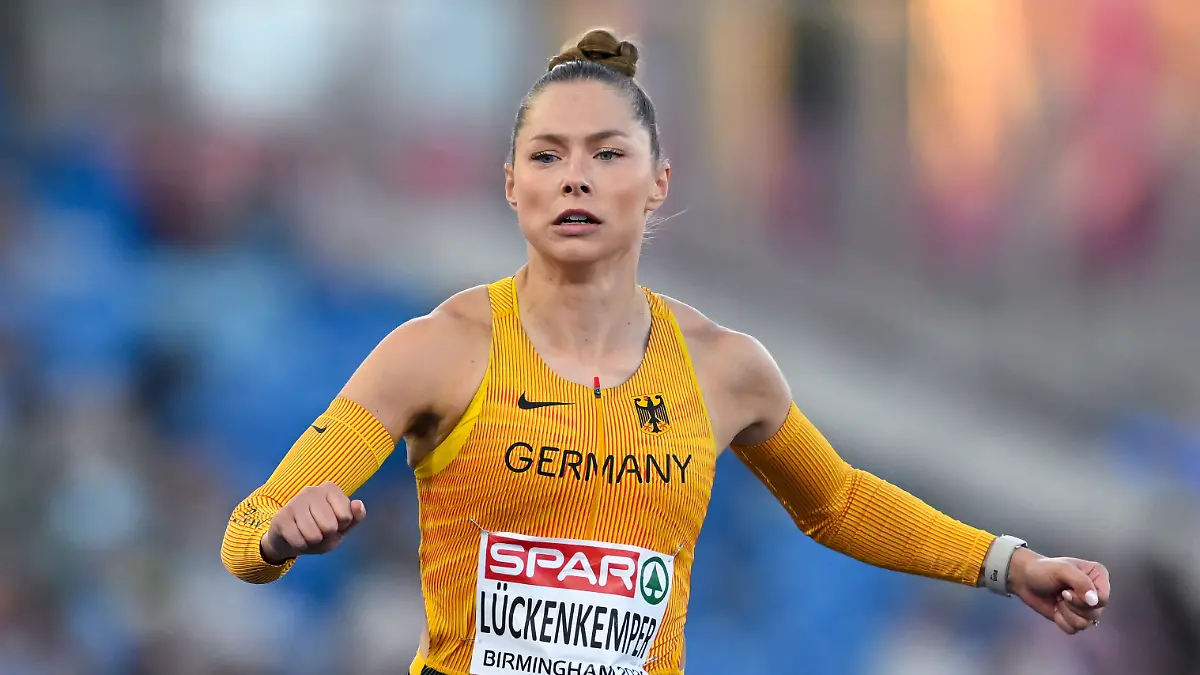Leichtathletik-Europameisterschaft-Frauen-100-Meter-Halbfinale-Gina-Lueckenkemper-Deutschland-in-Aktion