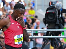 25 07 2026 Nordrhein Westfalen Bochum Leichtathletik Deutsche Meisterschaft Im Lohrheidestadion Maenner 100 Mete Finale Owen Ansah Nach Dem Rennen