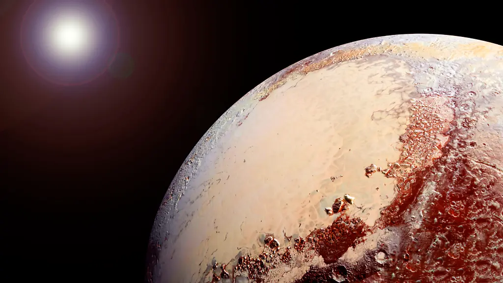 The-surface-of-Pluto-in-the-light-Elements-of-this-image-were-furnished-by-NASA