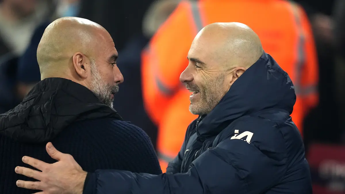 Enzo-Maresca-and-Pep-Guardiola-File-Photo-File-photo-dated-25-01-2025-of-Chelsea-manager-Enzo-Maresca-right-and-Manchester-City-manager-Pep-Guardiola-Chelsea-head-coach-Enzo-Maresca-dismissed-as-100-per-cent-speculation-reports-that-he-could-replace-Pep-Guardiola-at-Manchester-City-Issue-date-Friday-December-19-2025-Photo-credit-should-read-Martin-Rickett-PA-Wire