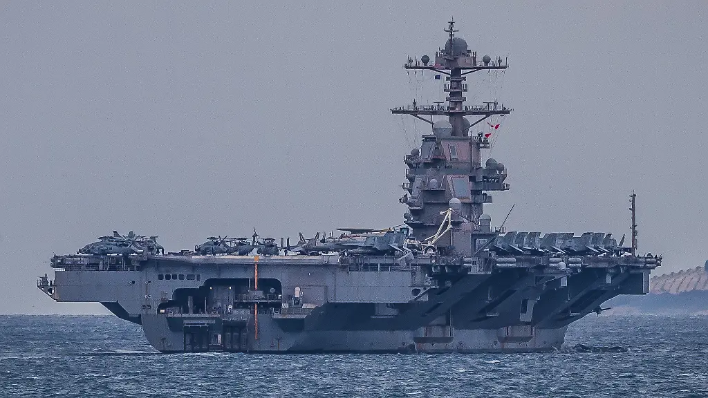 The-United-States-Navy-aircraft-carrier-USS-Gerald-R-Ford-the-worldas-largest-and-most-advanced-aircraft-carrier-departure-from-Split-Croatia-on-April-02-2026