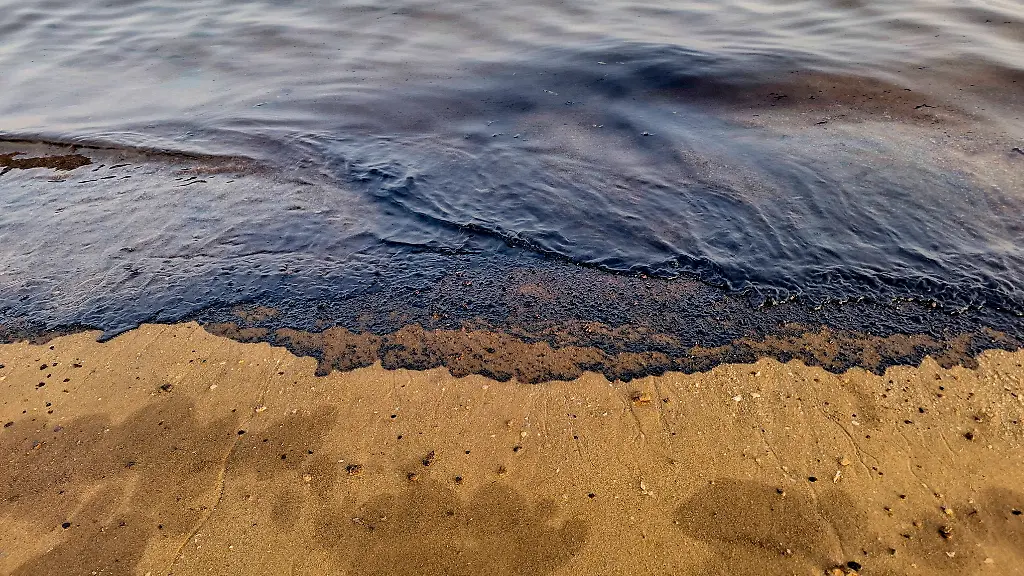 Oil-Slick-Qeshm-Island-Coast-Iran-An-oil-slick-is-seen-along-the-southern-coast-of-Qeshm-Island-Iran-on-August-13-2026-Iranian-media-reported-that-the-spill-had-reached-Qeshm-from-the-Strait-of-Hormuz-affecting-beaches-and-mangrove-areas-as-tanker-traffic-in-the-Gulf-has-faced-repeated-attacks-amid-recent-exchanges-of-fire-between-Iran-the-United-States-and-Iran-aligned-groups