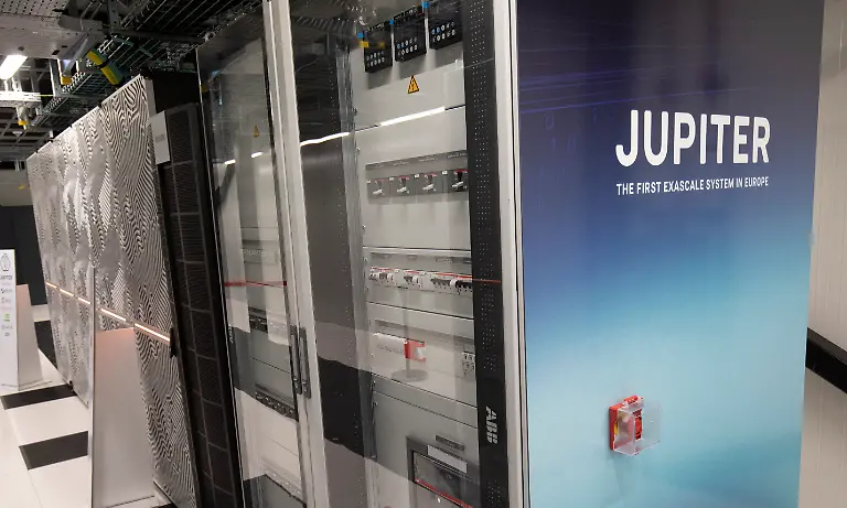 GERMANY-JUELICH-SEPTEMBER-07-Europe-s-fastest-supercomputer-JUPITER-on-September-07-2025-in-Juelich-Germany-Jupiter-is-Europe-s-first-exascale-supercomputer-meaning-it-will-be-able-to-perform-at-least-one-quintillion-calculations-per-second-The-computer-s-operators-hope-it-can-help-the-continent-in-everything-from-climate-research-to-catching-up-in-the-artifical-intelligence-race