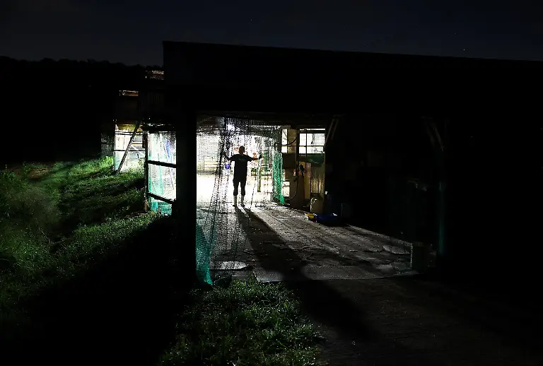 Tetsuya-Usuba-48-works-inside-a-poultry-barn-after-lights-switch-on-automatically-at-2-30-a-m-at-the-Usuba-poultry-farm-in-Mashiko-Tochigi-Prefecture-Japan-August-10-2026-Usuba-turns-on-lights-before-dawn-during-the-summer-to-encourage-hens-to-eat-before-daytime-heat-suppresses-their-appetite-REUTERS-Issei-Kato-SEARCH-KATO-JAPAN-FARMERS-FOR-THIS-STORY-SEARCH-WIDER-IMAGE-FOR-ALL-STORIES