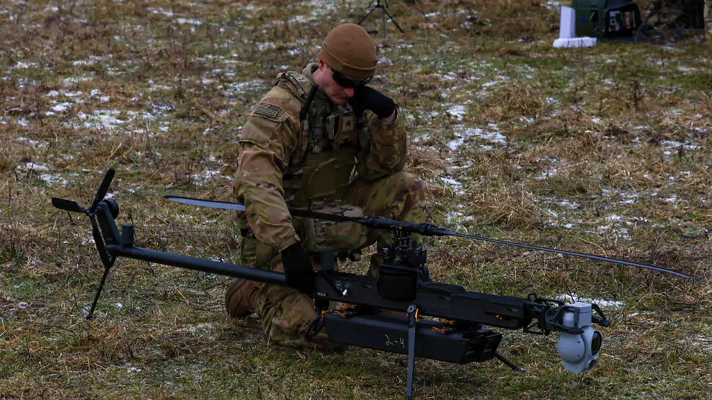A-U-S-soldier-assigned-to-the-3rd-Brigade-10th-Mountain-Division-prepares-the-Anduril-Ghost-X-Medium-Range-Reconnaissance-MRR-drone-for-flight-during-exercise-Combined-Resolve-25-1-at-the-Joint-Multinational-Readiness-Centre-Hohenfels-Training-Area-Hohenfels-Germany-January-15-2025-U-S-Army-Sgt