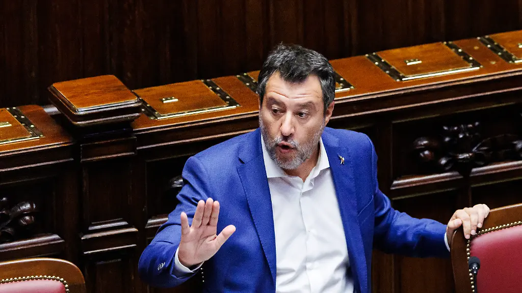 August-5-2026-Rome-Italia-Italy-Minister-of-Infrastructure-and-Transport-Matteo-Salvini-during-Question-Time-at-the-Chamber-of-Deputies-Rome-August-5-2026-Credit-Image-A-Francesco-Fotia-AGF-via-ZUMA-Press