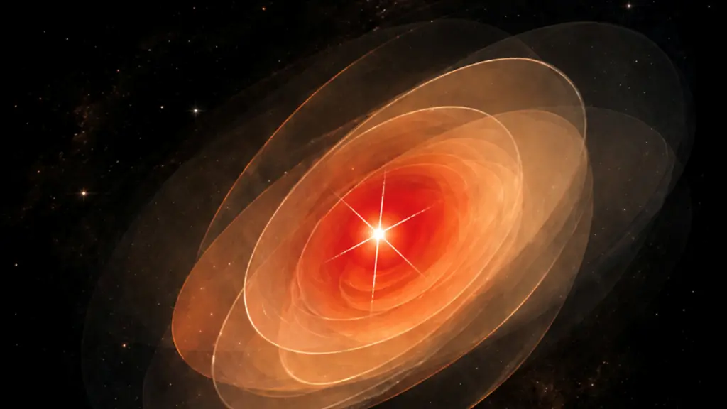 HANDOUT-An-artist-s-impression-of-a-Little-Red-Dot-in-the-early-Universe-showing-a-bright-compact-central-source-embedded-within-a-faint-host-galaxy-The-morphology-and-size-of-the-host-galaxy-are-artistically-exaggerated-for-visualisation-while-JWST-observations-reveal-that-these-seemingly-point-like-objects-can-contain-an-extended-component-Credit-Ruiyuan-Guo-Xuheng-Ding-ACHTUNG-Frei-nur-zur-redaktionellen-Verwendung-im-Zusammenhang-mit-der-Berichterstattung-ueber-die-Studie-bei-Nennung-des-Credits