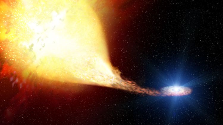 Die künsterlische Darstellung einer Supernova.