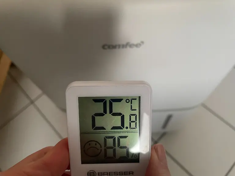 Test-Luftentfeuchter-Comfee-Temperatur25,8