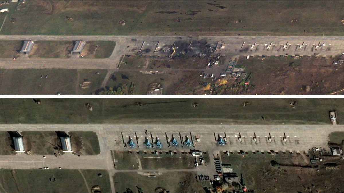 Satellitenbilder zeigen Schäden: Kiew: Sechs russische Jagdbomber auf ...