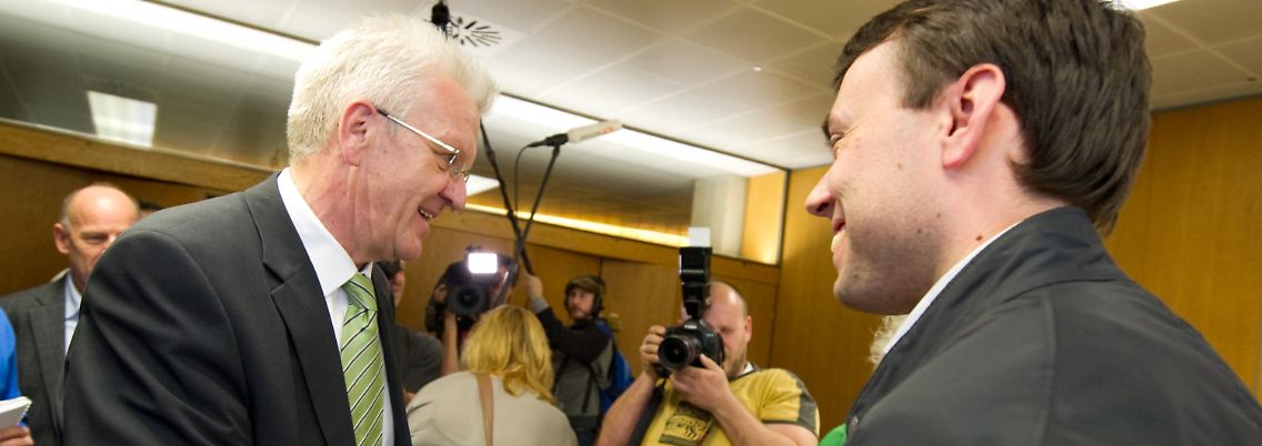 Winfried Kretschmann (l, Grüne) und SPD-Landeschef Nils Schmid wollte die Koalition unter keinen Umständen platzen lassen.