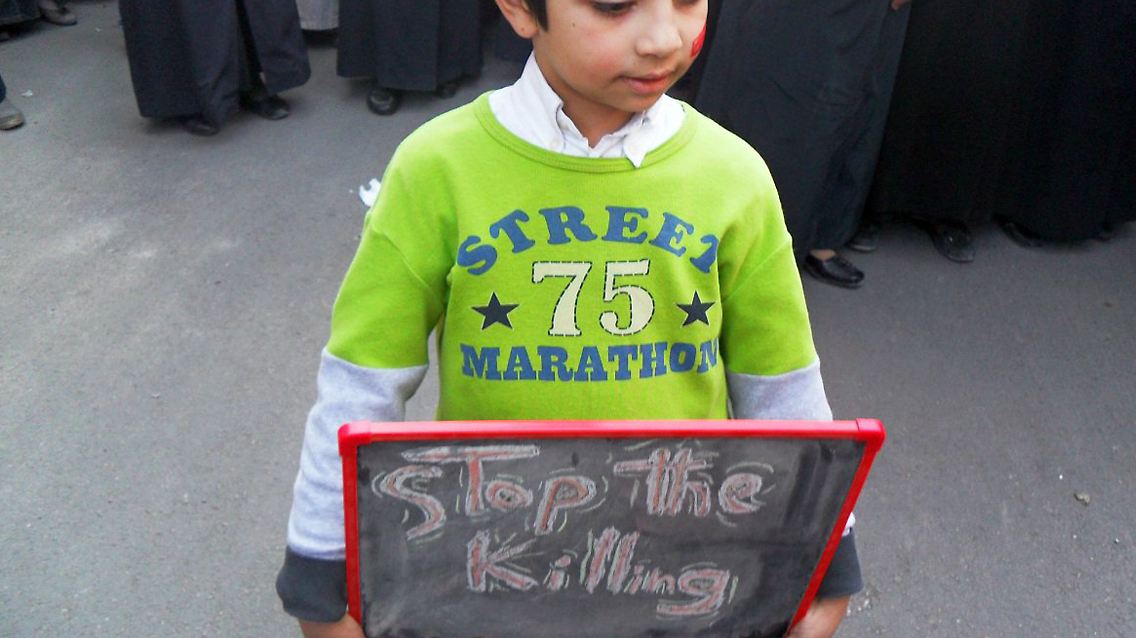 "Stoppt das Töten", fordert dieser Junge in Daraya.