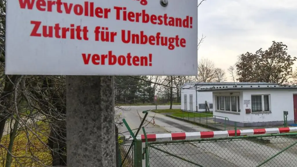 Ein-Schild-am-Tor-zum-Unternehmen-Schweinezucht-Lindenberg-GbR-Symbolbild