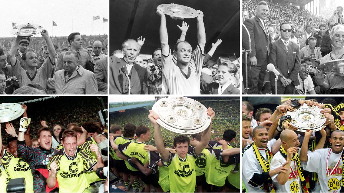 Die bisherigen sechs Dortmunder Meisterschaften: 1956, 1957, 1963, 1995, 1996 und 2002.